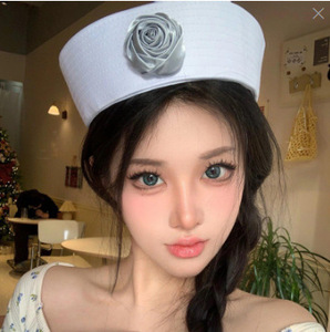 Chapeau de marin à nœud papillon pour <span class=keywords><strong>femme</strong></span>, rose, fête d'Halloween, performance, béret octogonal polyvalent, mignon, cosplay JK, chapeaux de capitaine de marine - Product Image 3