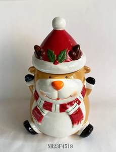 Frascos <span class=keywords><strong>de</strong></span> almacenamiento <span class=keywords><strong>de</strong></span> cerámica <span class=keywords><strong>de</strong></span> árbol <span class=keywords><strong>de</strong></span> Navidad grandes pintados a mano, tarro <span class=keywords><strong>de</strong></span> galletas <span class=keywords><strong>de</strong></span> cerámica <span class=keywords><strong>de</strong></span> Papá Noel para comida para presentaciones - Product Image 3