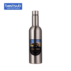 De 750ml de plata de acero inoxidable de doble pared vaso termo <span class=keywords><strong>vino</strong></span> 25oz botella de agua BW26S-750 - Product Image 1