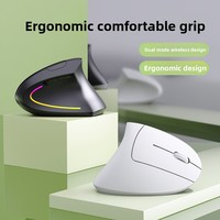 Souris optique sans fil, design ergonomique vertical, fonctionnement silencieux rechargeable, double mode USB, 6 boutons pour ordinateurs portables, bureaux