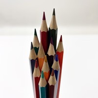 Ensemble de crayons à dessin en bois avec logo personnalisé, lot de 12 crayons hexagonaux de couleur pour étudiants
