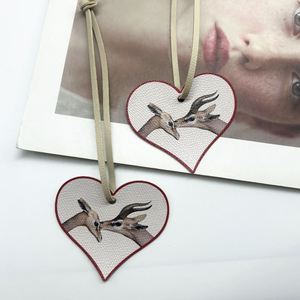 <b>Custom</b> Bag Charms Car Pendant Eagles Deer Printing PU Leather <b>Keychain</b> for Bag Decoration <b>Custom</b> Printing Design - Product Image 3