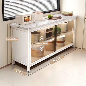 Armadio Portapiatti Rinforzato, Mobile Multiuso a Più Ripiani, Ampio <span class=keywords><strong>Spazio</strong></span> Adatto per Soggiorno e Cucina - Product Image 3