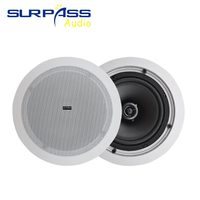 Haut-parleurs de Plafond CR520 pour la Maison, Haut-parleurs Encastrables de 5,25 Pouces, avec Baffle en ABS et Grille Métallique, pour Plancher