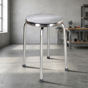 Silla Alta de Acero Inoxidable de Estilo Industrial, Diseño Contemporáneo con Cuero PU, Estable y Resistente, para Comedor, Sala de Estar o Restaurante - Product Image 3