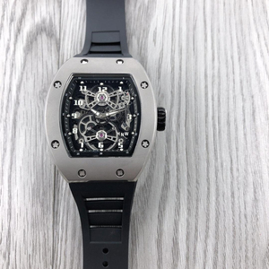 High-quality Titanium Skeleton Automatic <b>Watch</b> With Gray <b>Rubber</b> Strap - Product Image 2