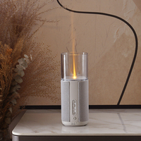 Diffuseur d'huiles essentielles sans fil avec batterie 2200 mAh, aide au sommeil, bruit blanc, diffuseur d'arômes avec lumière de flamme