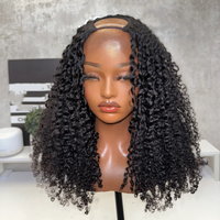 Perruque en V Cheveux Humains Vietnamiens Bruts Bouclés Crépus Densité 250% Sans Colle Sans Tissage Visible Version Améliorée en U pour Femmes Noires