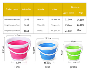 ถังน้ำซักผ้าแบบพับได้,ถังพลาสติกพร้อมหูหิ้วได้ - Product Image 6