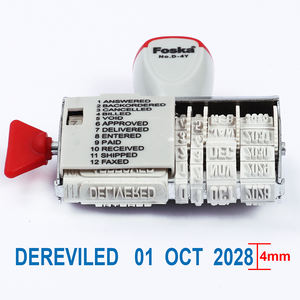 Tampon daté multifonction en caoutchouc <span class=keywords><strong>de</strong></span> bonne qualité Foska, différentes langues, pour l'artisanat, <span class=keywords><strong>base</strong></span> en plastique rétro, rouleau tampon daté - Product Image 2