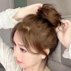 Abito marrone chiaro capelli umani con fascia per capelli in raso per gli amanti della stringa di capelli - Product Image 1