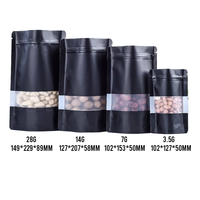 Nouveauté : Sachets en plastique refermables avec fenêtre transparente, noir brillant, 10,5 x 19 cm