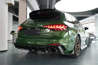 Kit carrosserie en fibre de carbone pour Audi RS4, style RZ, haute qualité, comprenant lèvre avant, jupes latérales, diffuseur et spoiler.