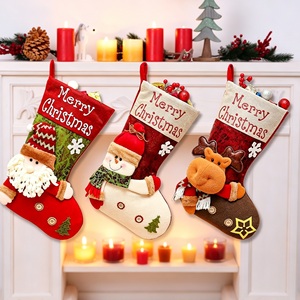 Bestselling Vintage Christmas Stocking Set 3D Santa Snowman <b>Doll</b> Xmas Mantel Hanging Decoration - Product Image 2