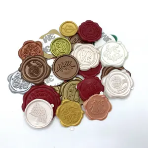 Colorful Sealing Wax Stickers Customized Logo Self Adhesive Wax Seal For Decoration Packaging