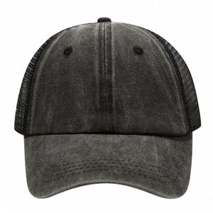 หมวกเบสบอลทรงวินเทจปี 2025 แบบตาข่าย ระบายอากาศได้ดี ปักโลโก้  หมวกตาข่ายแบบทรัคเกอร์ - Product Image 3