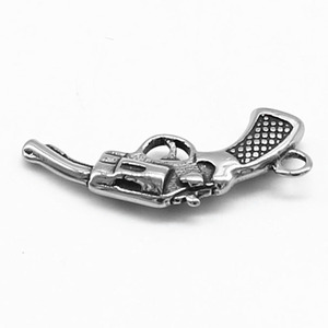 Charme en forme de mini pistolet rétro en acier inoxydable Yunnique, style vintage, pour la fabrication de bijoux, accessoires, pendentif - Product Image 2