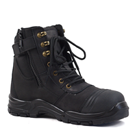 Bottes de travail montantes antidérapantes tricolores avec fermeture éclair, embout en acier, semelle extérieure en PU+caoutchouc, doublure en maille, unisexe, toutes saisons, pour usine et industrie