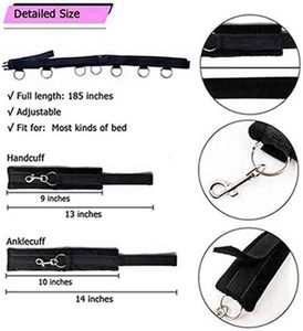 Cinghie e Manette per Letto, Giocattoli SM per <span class=keywords><strong>Donne</strong></span>, Set Bondage per Materasso Queen Size, Giochi per Adulti in Camera da Letto - Product Image 3