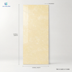 Dalle de <span class=keywords><strong>pierre</strong></span> frittée jaune brillant Luca pour plan de travail, crédence, crédence anti-éclaboussures, réception, escalier, lambris, panneaux et armoires - Product Image 6