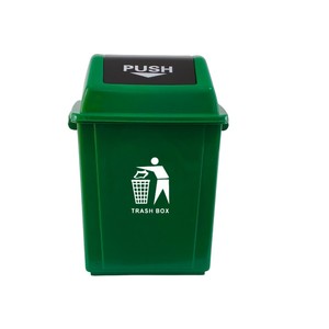 <b>Large</b> Capacity Trash Can Rectangle Hinged Lid Indoor Outdoor Use Black Color Waste <b>Bin</b> - Product Image 4
