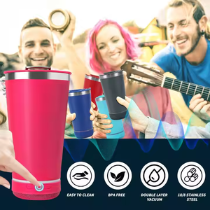 Gobelet isotherme en acier inoxydable à double paroi de 17 oz avec ouvre-bouteille, haut-parleur Bluetooth HQ Music, tasse élégante et intelligente pour les voyages - Product Image 2
