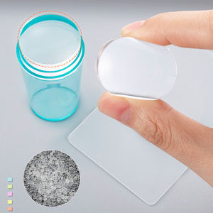 FOCSTAR terbaik penjual jelas seni kuku silikon Stamper plat Jelly <span class=keywords><strong>Stamping</strong></span> dengan Scraper Kit (BTB045) 10*6*5cm - Product Image 3