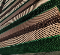 Panneau de refroidissement par évaporation en cellulose brun-vert 1500x600x200mm pour serre avicole, rideau d'eau agricole mural en papier