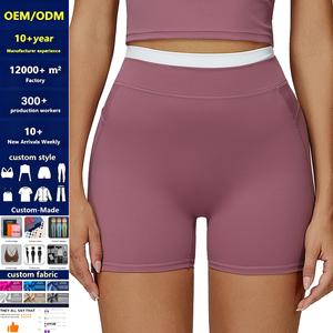 Shorts de sport personnalisés avec logo d'usine, shorts de cycliste athlétiques, pantalons moulants côtelés contrastés, shorts de tennis, shorts de yoga rehausseurs de fessiers avec poches - Product Image 2