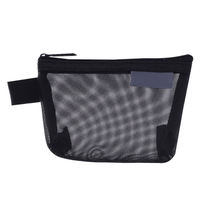 Organisateur de pièces de monnaie triangulaire simple en nylon, sac à clés et cartes en maille, mini porte-monnaie transparent, sac de rangement, trousse de maquillage transparente