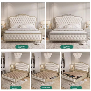 Ensemble de meubles de chambre à coucher de luxe moderne haut de gamme, <span class=keywords><strong>lit</strong></span> double standard non pliable avec dossier, Guansong H625 Luxueux - Product Image 5
