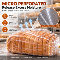 Sac en BOPP micro-perforé imprimé sur mesure, sac d'emballage transparent pour pain, sac à pain pour boulangerie, sac pour pain en tranches