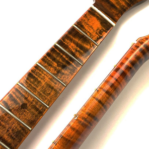 Custom 21 Fret Dark Brown Flame Maple TL <b>Guitar</b> Neck Made in China - Product Image 5