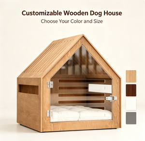 Casa <span class=keywords><strong>de</strong></span> <span class=keywords><strong>Madera</strong></span> <span class=keywords><strong>de</strong></span> Lujo Personalizada <span class=keywords><strong>para</strong></span> Gatos y <span class=keywords><strong>Perros</strong></span>, Cama <span class=keywords><strong>para</strong></span> Mascotas en Forma <span class=keywords><strong>de</strong></span> Casa con 3 Opciones <span class=keywords><strong>de</strong></span> Tamaño, Venta al Por Mayor - Product Image 2
