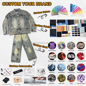 جينز رجالي مستقيم مطبوع بتصميم مخصص، جينز هيب هوب صديق للبيئة عالي الجودة 100% قطن، جينز رجالي مستقيم مطبوع رقمياً - Product Image 3