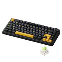 Clavier de jeu AULA F75 75% ergonomique programmable USB-C filaire et sans fil 2.4G RGB à échange à chaud, avec disposition Anglaise et Arabe