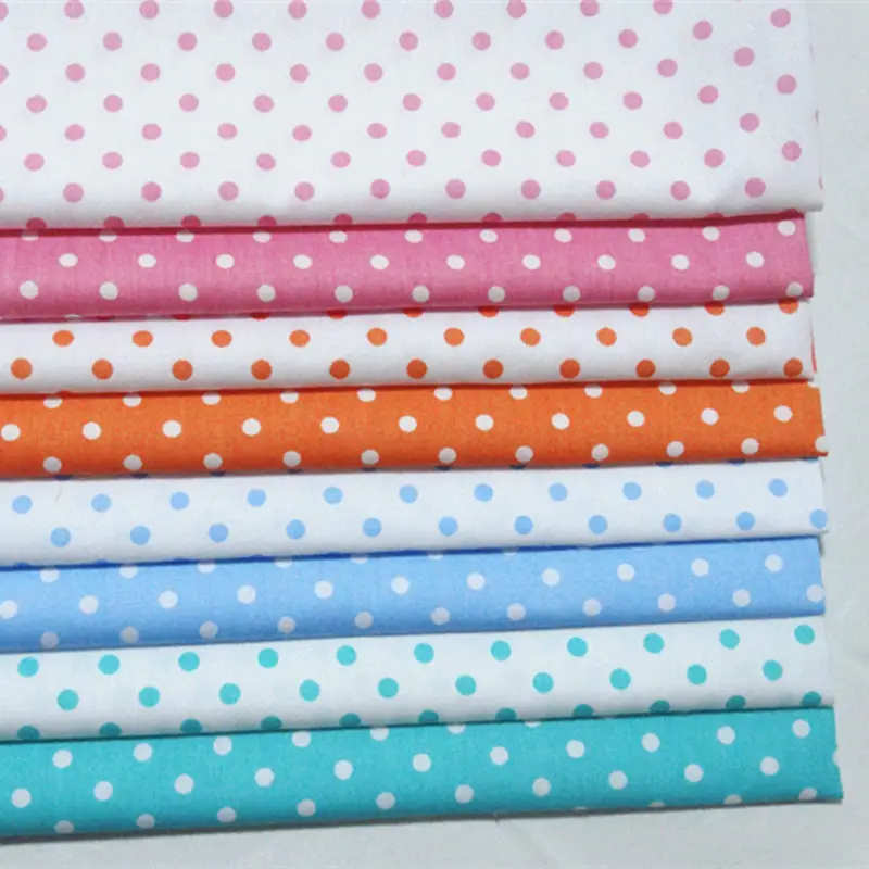 Tissu en coton anti-boulochage imprimé à pois pour literie d'enfant