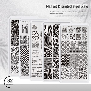 Durable Stainless Steel <strong>Nail</strong> Art Printing Steel Plate Durable Lace Flower Butterfly Checkered National Wind <strong>Nail</strong> Making <strong>Transfer</strong> - Product Image 2