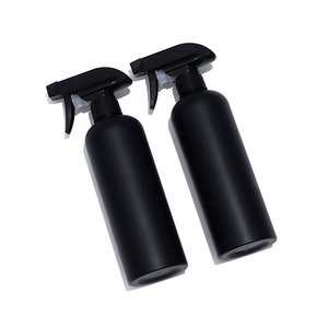 500ml 16oz vazio HDPE redondo cilíndrico resistente a produtos químicos plástico preto matte gatilho spray garrafa com preto gatilho pulverizador - Product Image 1