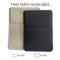 Bolsa para Portátil de Cuero PU Impermeable de 14/16 Pulgadas con Soporte y Alfombrilla para Ratón, Bolsa Protectora Antigolpes para Computadora Portátil con Logotipo Personalizado