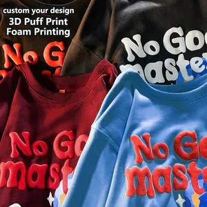 Wholesale Custom Printing Your Brand 3D Puff Print T-shirt for men t-shirt heavy weight men tshirts