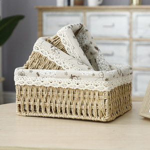 Panier de <span class=keywords><strong>rangement</strong></span> cubique tissé à la main (avec doublure): pour l'organisation et la décoration - Product Image 4