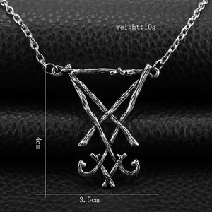 Collares con Colgante de Signo de Poder Malvado Estilo Punk Lucufer para Hombres y Mujeres, Joyería de Moda - Product Image 3