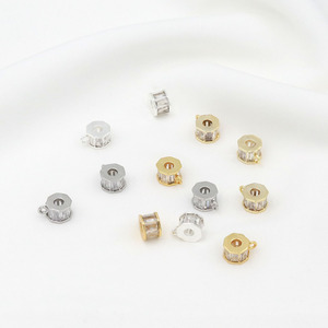 Cuentas de barril microincrustadas con circonita cúbica, espaciadores de cobre chapado en oro, accesorios de joyería DIY de cristal C45 - Product Image 3