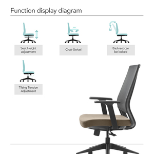 Cao trở lại hiện đại Ergonomic xoay Ghế văn phòng giá rẻ lưới vải nhà có thể điều chỉnh tựa đầu điều hành quản lý máy tính - Product Image 4