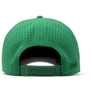 หมวกแก๊ปตาข่ายแบบกำหนดเอง OEM พร้อมโลโก้ 5 แผง ปีกโค้งเล็กน้อย แบบ Snapback ป้ายยางกันน้ำ หมวกกอล์ฟ - Product Image 4