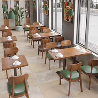 Mobilier commercial table en bois pour restaurant chinois chaises et tables de café bon marché canapé en cuir pour cafétéria moderne