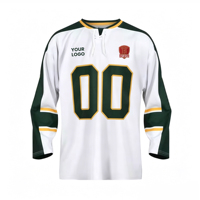 Jersey de Hockey sobre Hielo Personalizado de Malla Extragrande, Negro y Blanco, Tejido Hipoalergénico