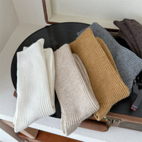 Chaussettes en laine brossée isolantes, tricotées à double aiguille, anti-boulochage, avec logo personnalisé, pour l'automne et l'hiver, style décontracté et tendance