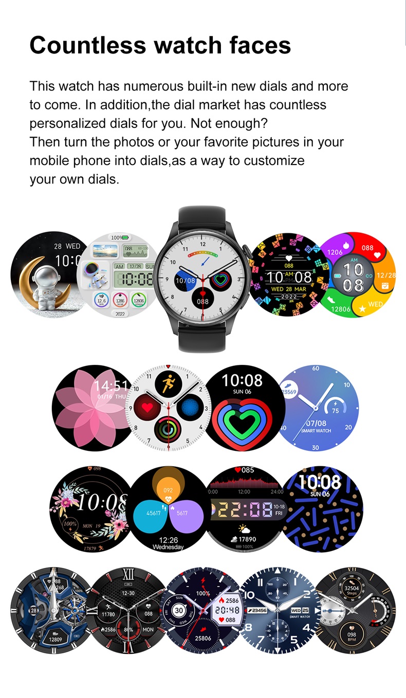 New Arrival DT3 New 1.45 Inch 412 x 412 Pixel Round Screen Fitness Tracker IP68 Waterproof BT Calling Smart Watch for Men